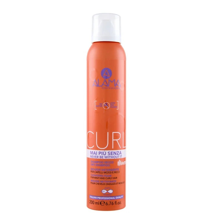 curl - shampoo secco in mousse detergente in mousse capelli ricci e mossi_#200ml