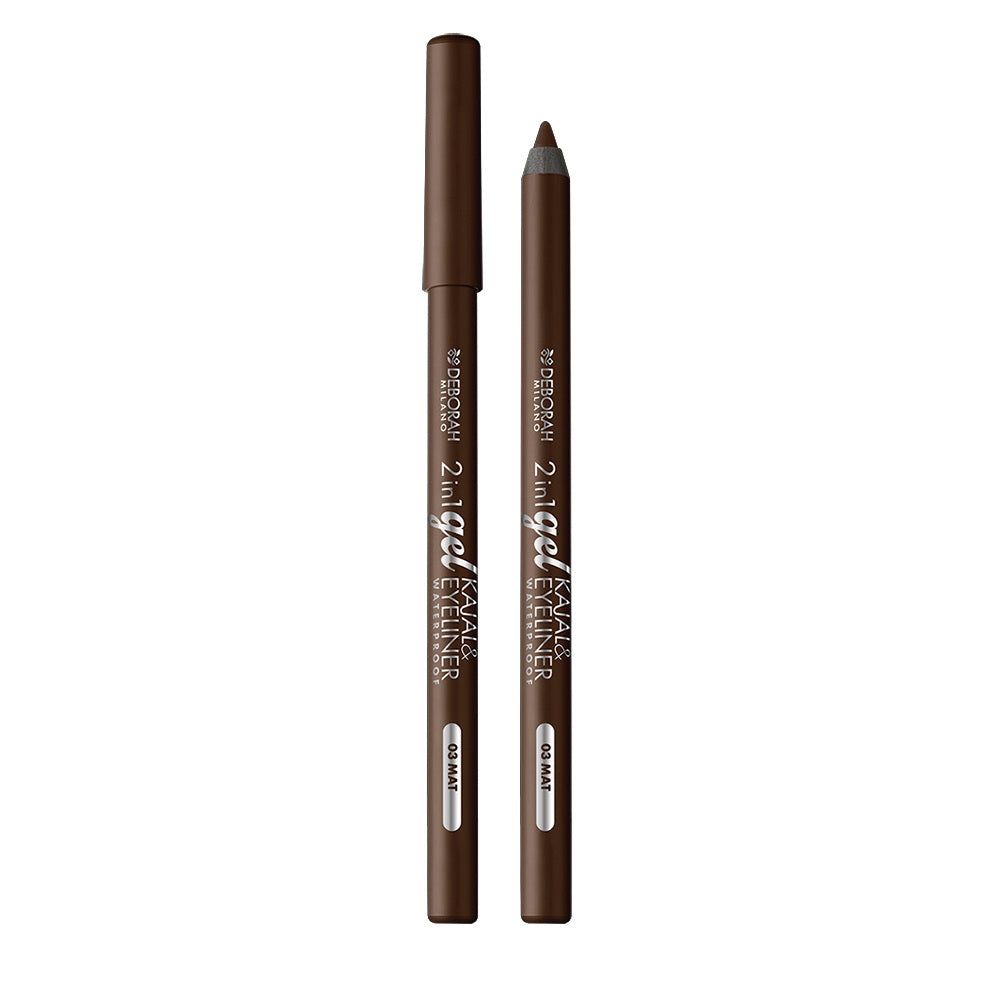 2in1 gel kajal & eyeliner waterproof_#03 mat brown