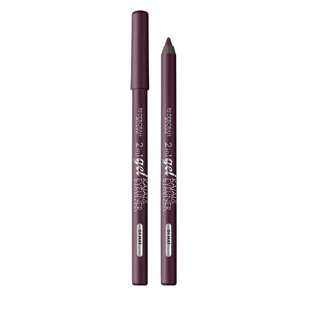 2in1 gel kajal & eyeliner waterproof_#04 mat burgundy