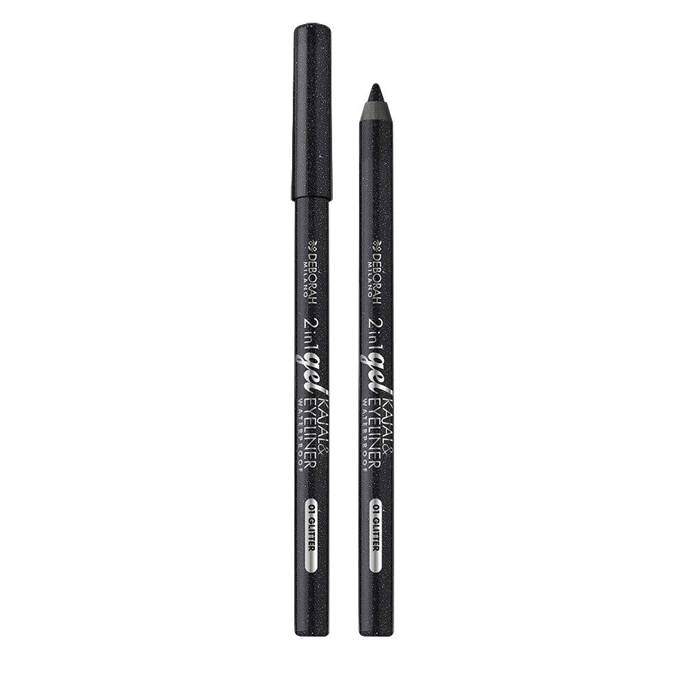 2in1 gel kajal & eyeliner waterproof_#01 glitter black