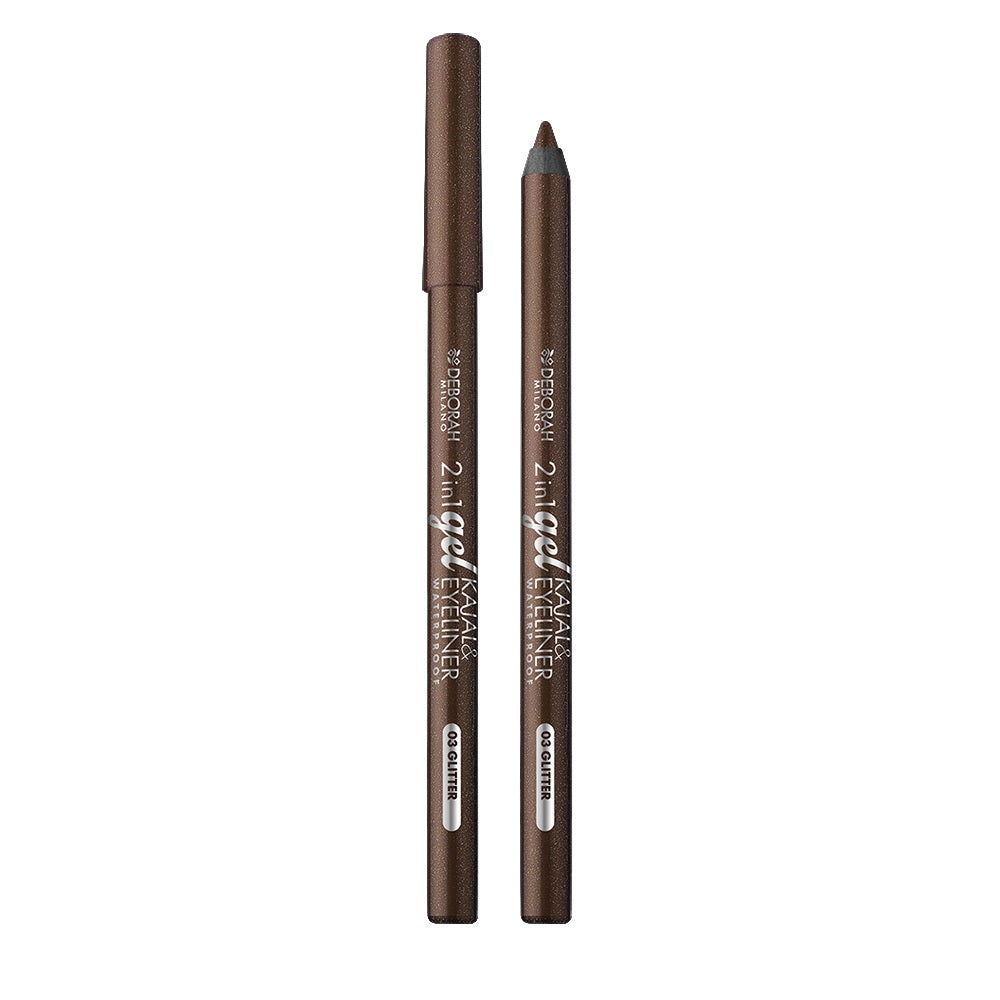 2in1 gel kajal & eyeliner waterproof_#03 glitter brown