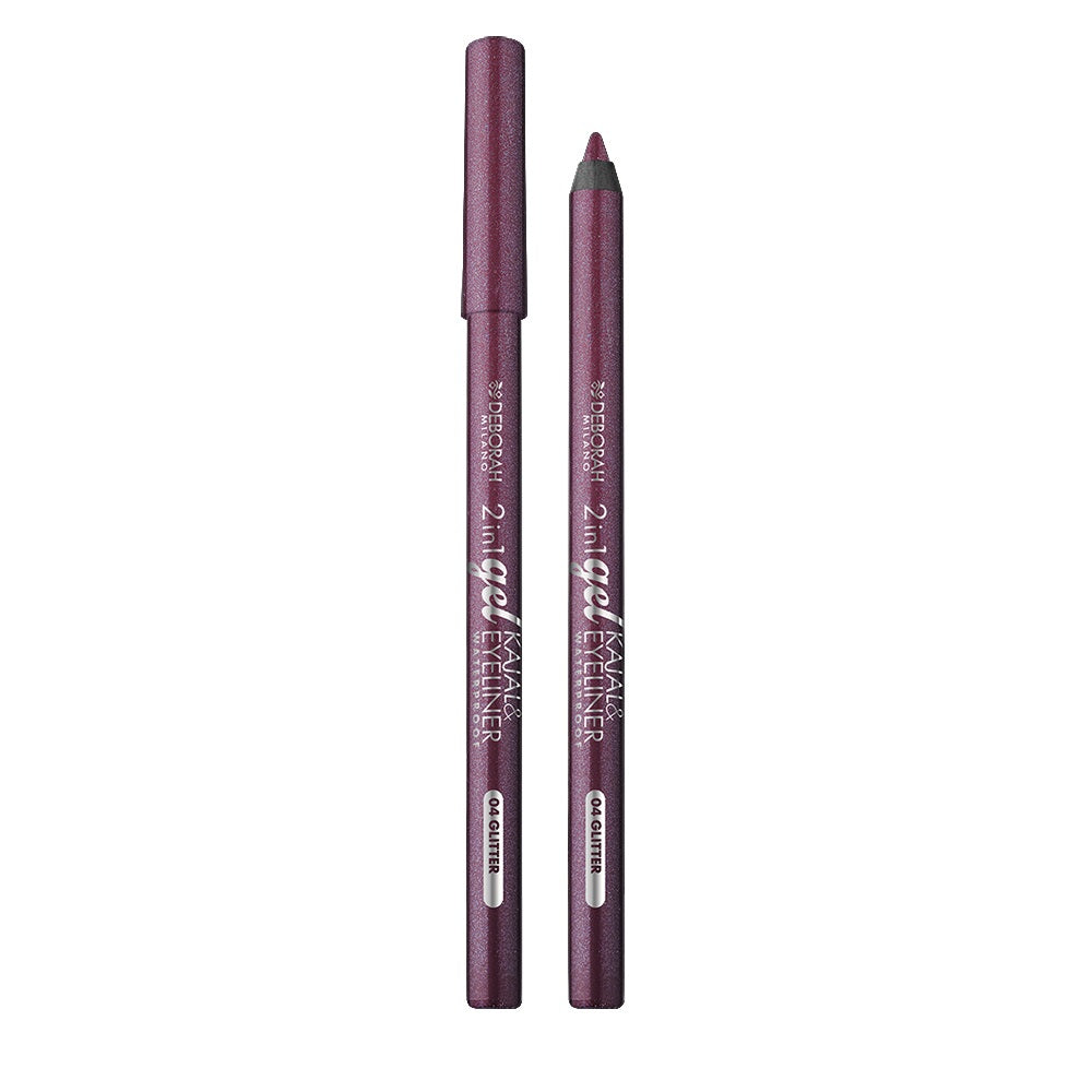 2in1 gel kajal & eyeliner waterproof_#04 glitter burgundy