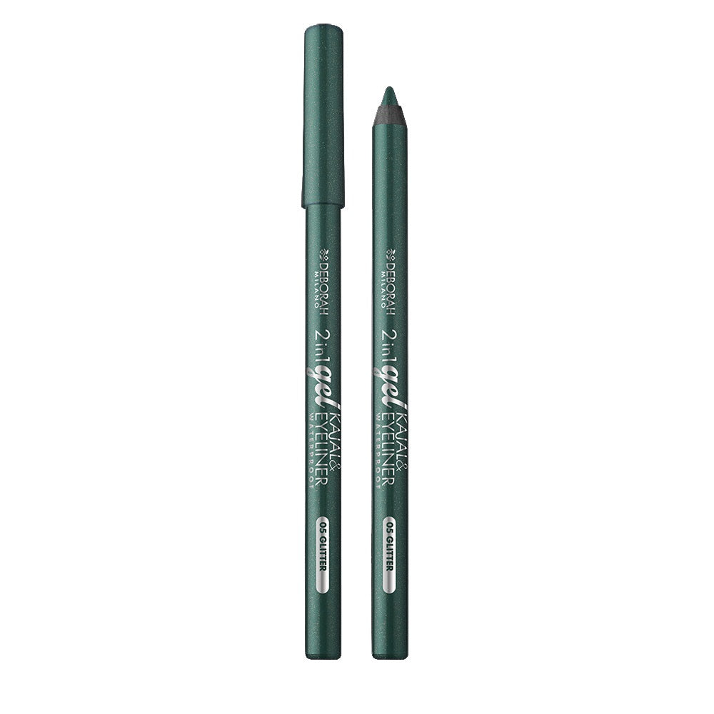 2in1 Gel Kajal & Eyeliner Waterproof_#05 Glitter Green