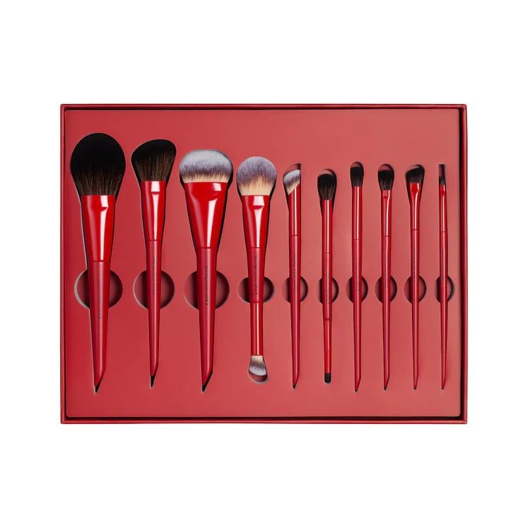 essential pro makeup brushes - set 10 pennelli professionali viso e occhi