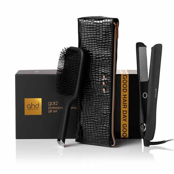 Ghd gold styler gift set - piastra per capelli media, spazzola e pochette_#1pz