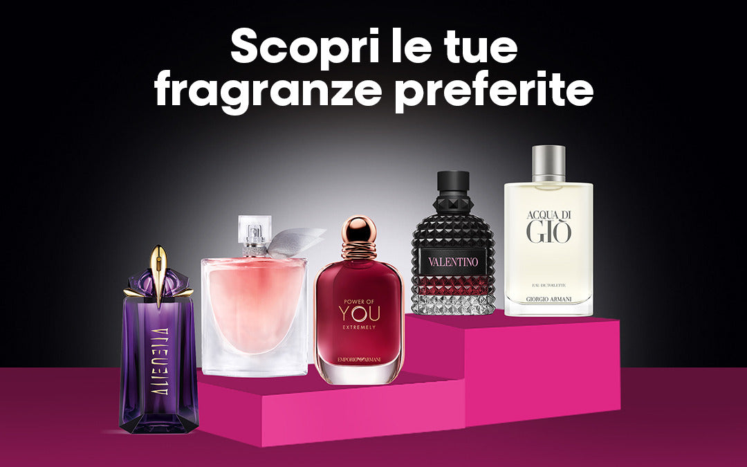 Scopri le tue fragranze preferite: Mugler, Lancôme, Armani e Valentino